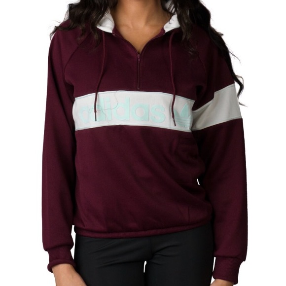 adidas Tops - ADIDAS 1986 NEW YORK HALF ZIP PULLOVER HOODIE